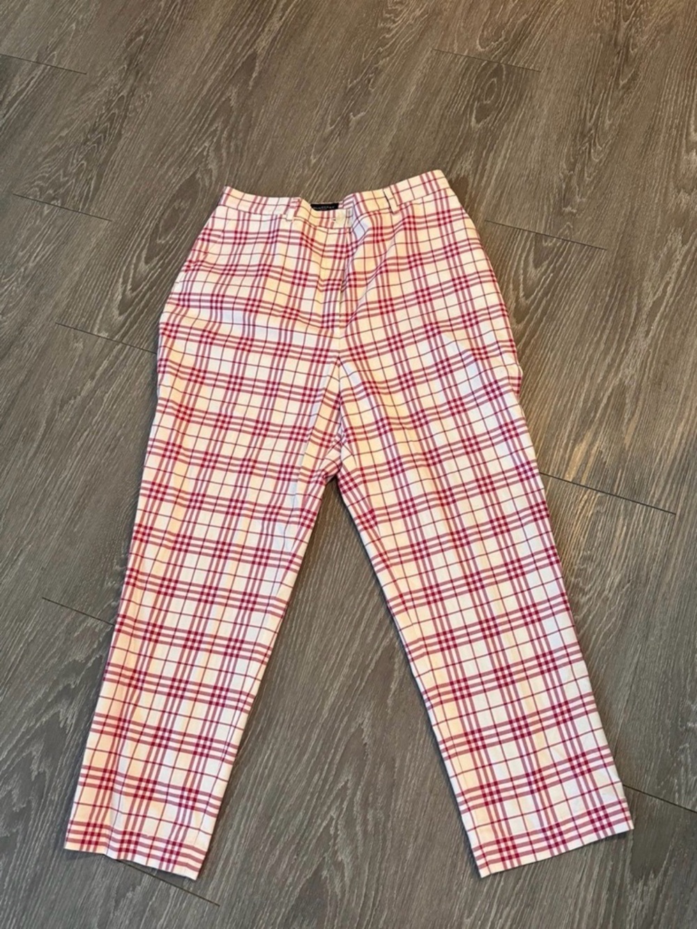 Burberry Pink and White Plaid Golf Shorts